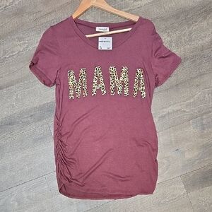 Maternity Mama Women's Short Sleeve Tee - Burgundy
